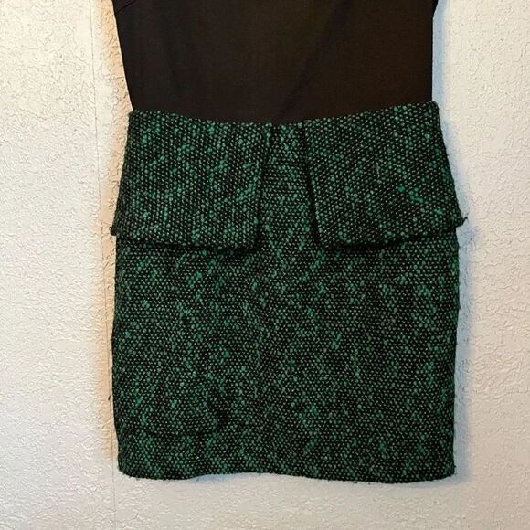 Greylin Womens Black and Green Wool Peplum Dress Size Medium - Picture 2 of 4